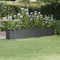 Canteiro elevado jardim 224x40x36 aço galvanizado antracite