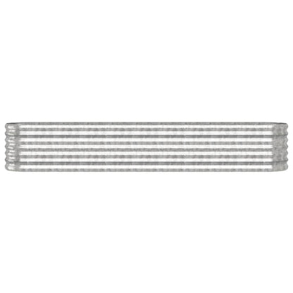 Canteiro elevado jardim 224x40x36cm aço galvanizado prateado