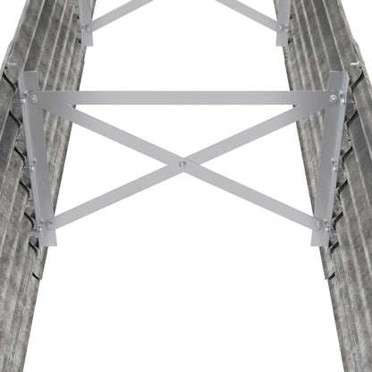 Canteiro elevado jardim 224x40x36cm aço galvanizado prateado