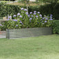Canteiro elevado jardim 224x40x36cm aço galvanizado prateado