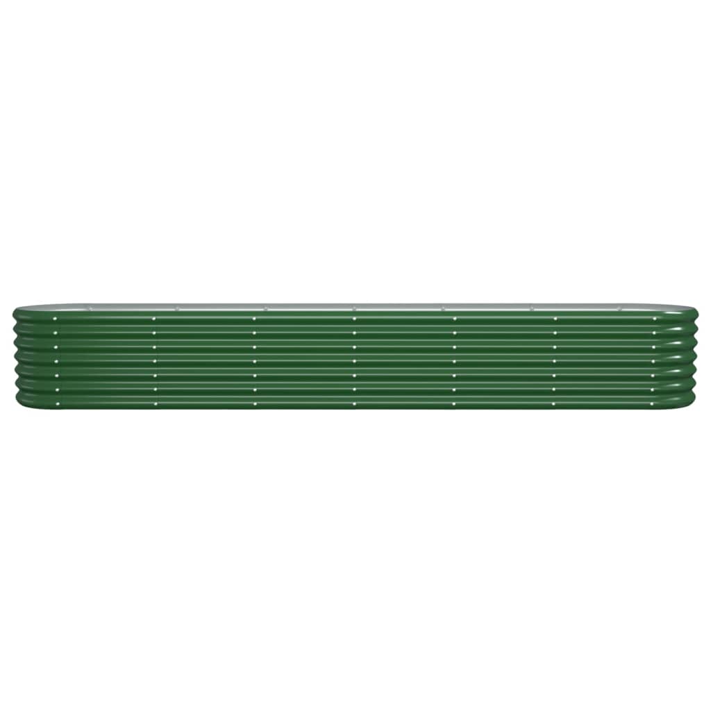 Canteiro elevado jardim 260x40x36 cm aço galvanizado verde