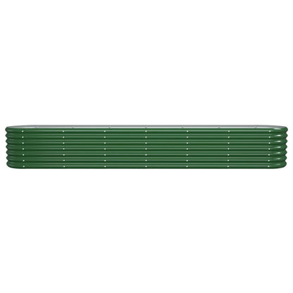 Canteiro elevado jardim 260x40x36 cm aço galvanizado verde