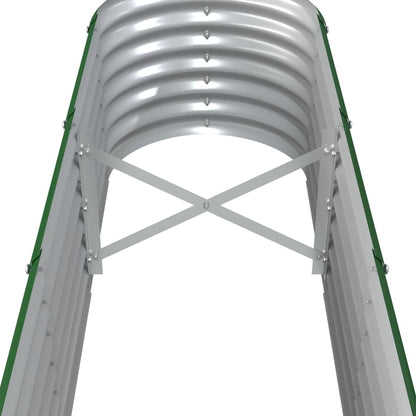 Canteiro elevado jardim 260x40x36 cm aço galvanizado verde