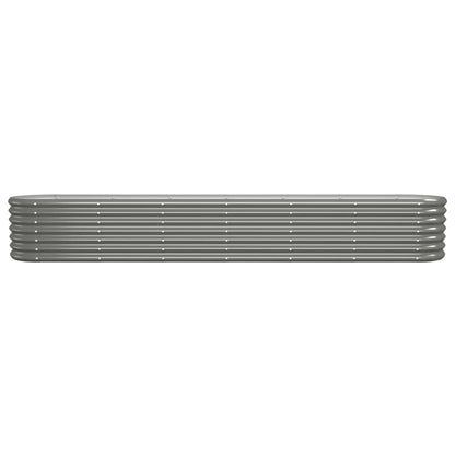 Canteiro elevado jardim 260x40x36cm aço galvanizado cinzento