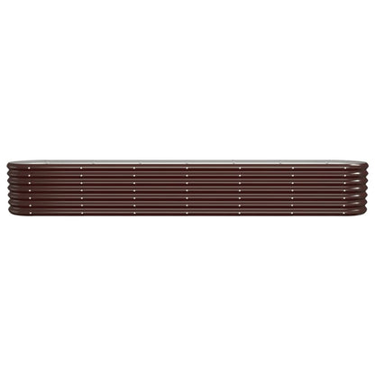 Canteiro elevado jardim 260x40x36cm aço galvanizado castanho