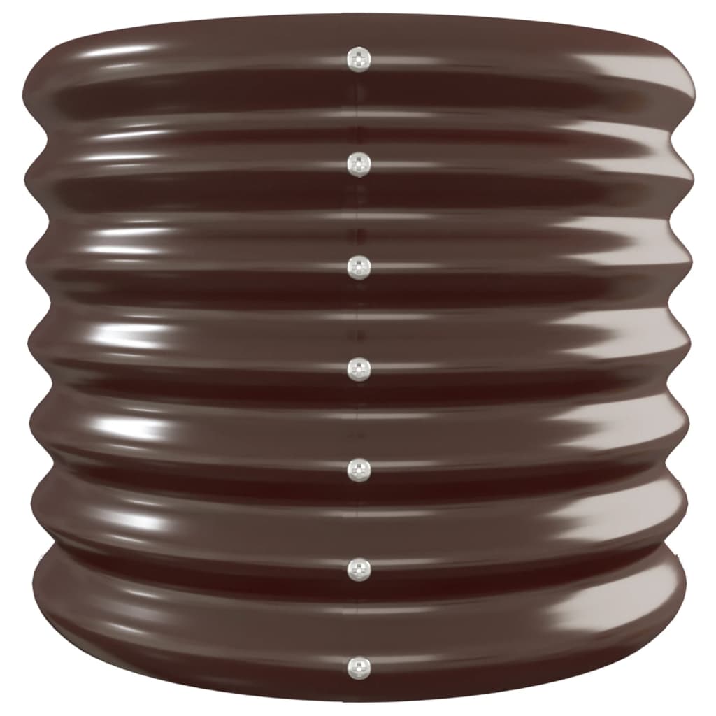 Canteiro elevado jardim 260x40x36cm aço galvanizado castanho