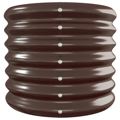 Canteiro elevado jardim 260x40x36cm aço galvanizado castanho