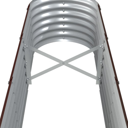 Canteiro elevado jardim 260x40x36cm aço galvanizado castanho
