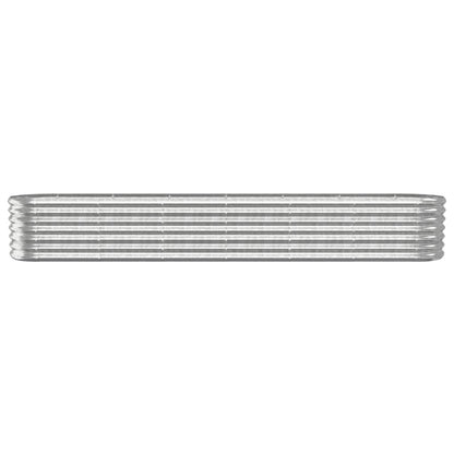 Canteiro elevado jardim 260x40x36cm aço galvanizado prateado