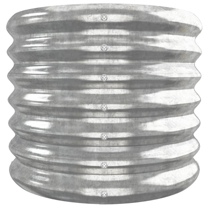 Canteiro elevado jardim 260x40x36cm aço galvanizado prateado