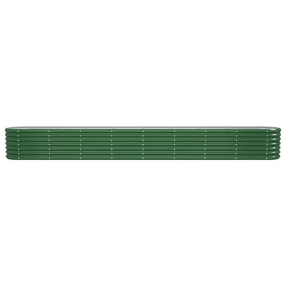 Canteiro elevado jardim 332x40x36 cm aço galvanizado verde