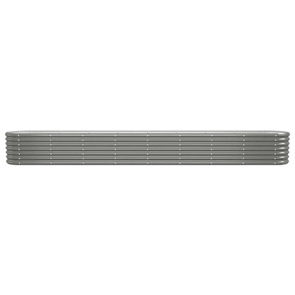 Canteiro elevado jardim 332x40x36cm aço galvanizado cinzento
