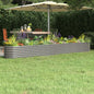 Canteiro elevado jardim 332x40x36cm aço galvanizado cinzento