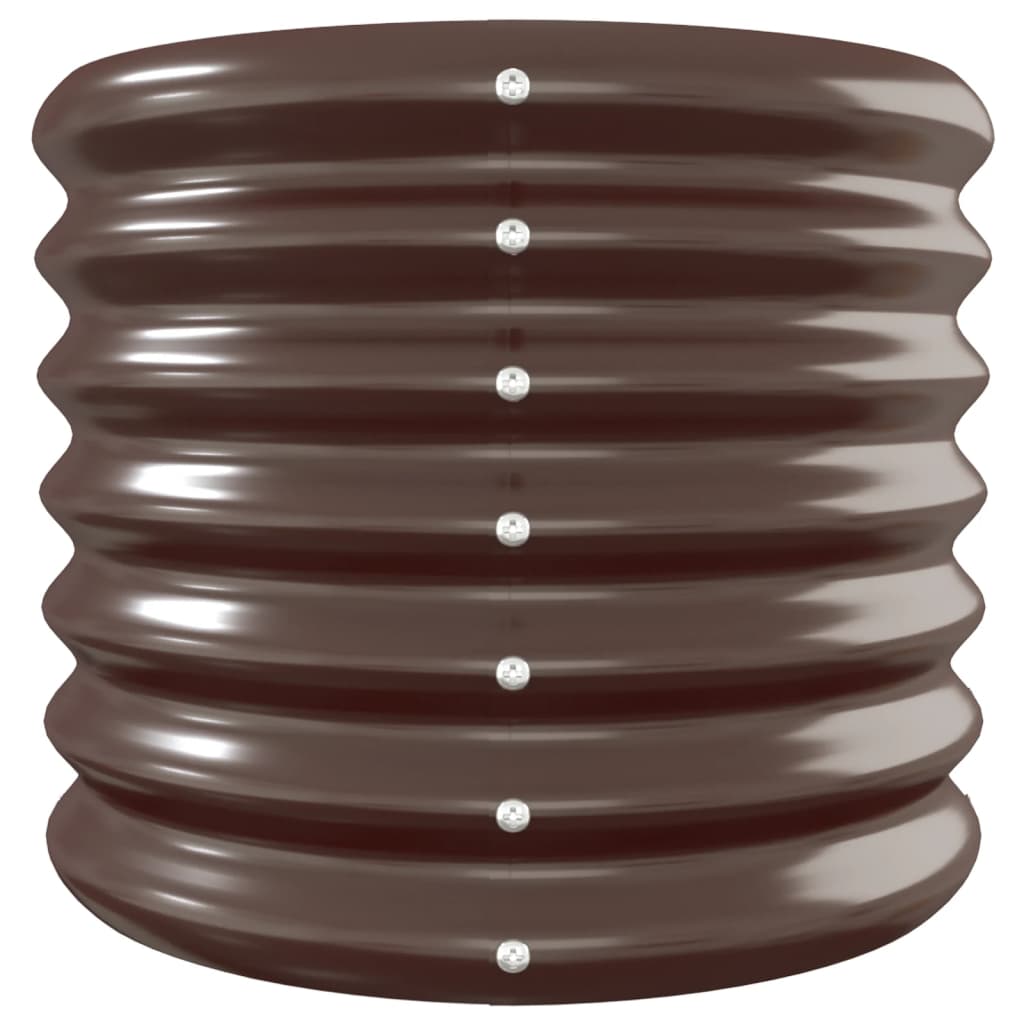 Canteiro elevado jardim 332x40x36cm aço galvanizado castanho