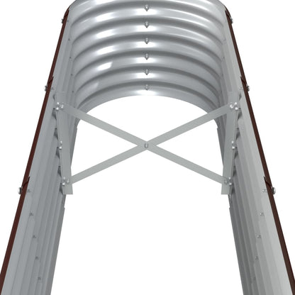 Canteiro elevado jardim 332x40x36cm aço galvanizado castanho