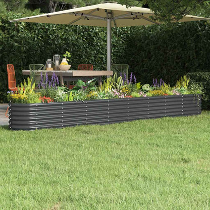 Canteiro elevado jardim 332x40x36 aço galvanizado antracite