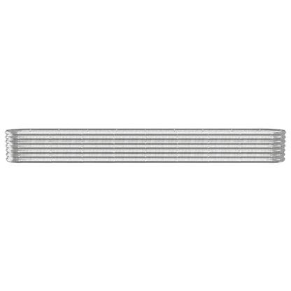 Canteiro elevado jardim 332x40x36cm aço galvanizado prateado