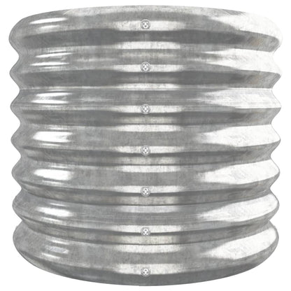 Canteiro elevado jardim 332x40x36cm aço galvanizado prateado