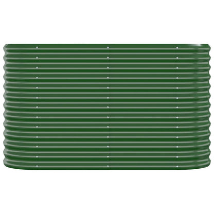 Canteiro elevado jardim 114x40x68 cm aço galvanizado verde