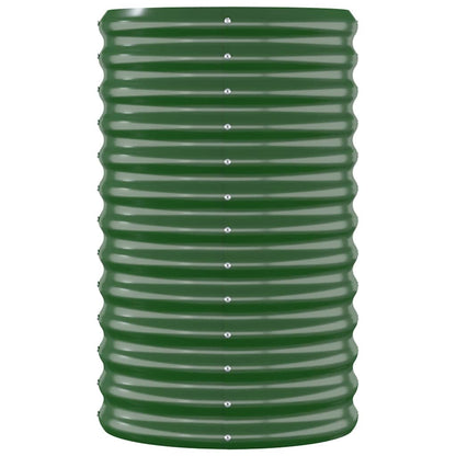 Canteiro elevado jardim 114x40x68 cm aço galvanizado verde
