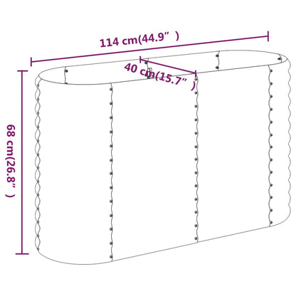 Canteiro elevado jardim 114x40x68 cm aço galvanizado verde