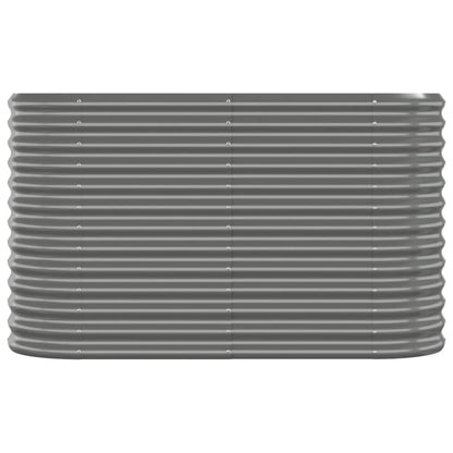 Canteiro elevado jardim 114x40x68cm aço galvanizado cinzento