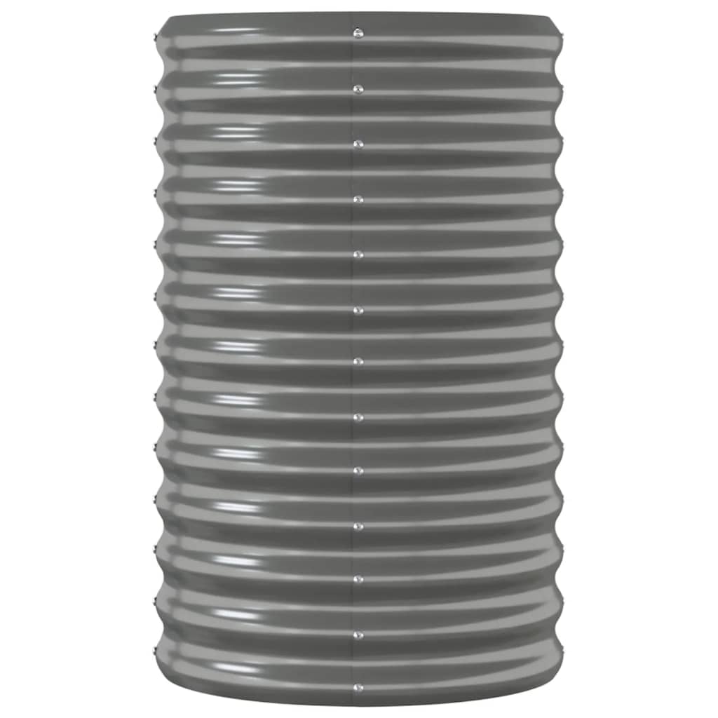 Canteiro elevado jardim 114x40x68cm aço galvanizado cinzento