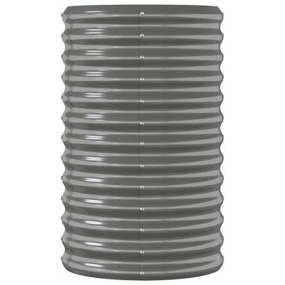 Canteiro elevado jardim 114x40x68cm aço galvanizado cinzento