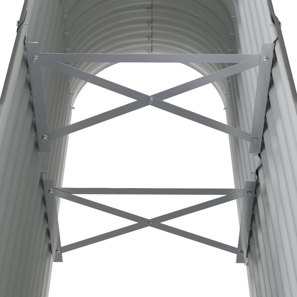 Canteiro elevado jardim 114x40x68cm aço galvanizado cinzento