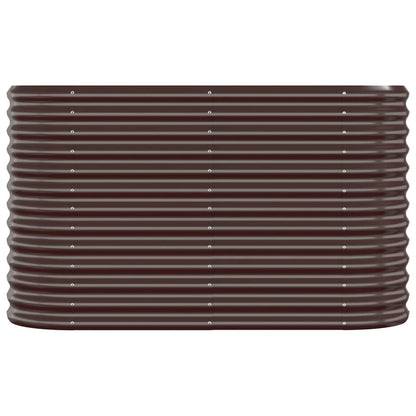Canteiro elevado jardim 114x40x68cm aço galvanizado castanho