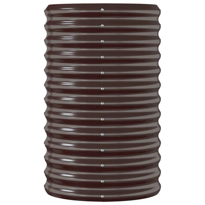 Canteiro elevado jardim 114x40x68cm aço galvanizado castanho