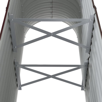 Canteiro elevado jardim 114x40x68cm aço galvanizado castanho