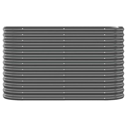 Canteiro elevado jardim 114x40x68 aço galvanizado antracite