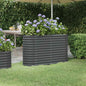 Canteiro elevado jardim 114x40x68 aço galvanizado antracite