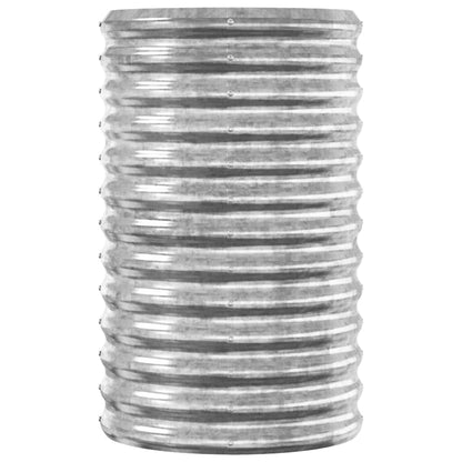 Canteiro elevado jardim 114x40x68cm aço galvanizado prateado