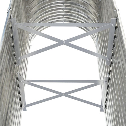 Canteiro elevado jardim 114x40x68cm aço galvanizado prateado