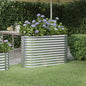 Canteiro elevado jardim 114x40x68cm aço galvanizado prateado