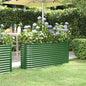 Canteiro elevado jardim 152x40x68 cm aço galvanizado verde