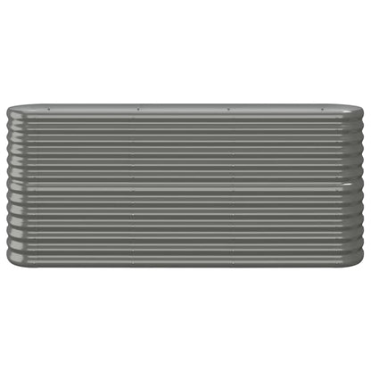 Canteiro elevado jardim 152x40x68cm aço galvanizado cinzento