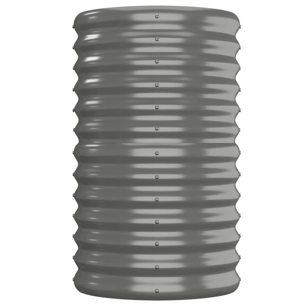 Canteiro elevado jardim 152x40x68cm aço galvanizado cinzento