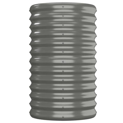 Canteiro elevado jardim 152x40x68cm aço galvanizado cinzento