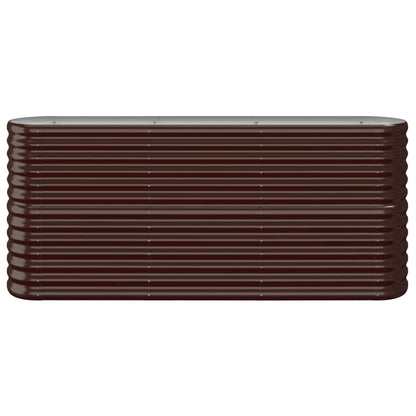 Canteiro elevado jardim 152x40x68cm aço galvanizado castanho