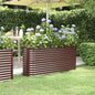 Canteiro elevado jardim 152x40x68cm aço galvanizado castanho