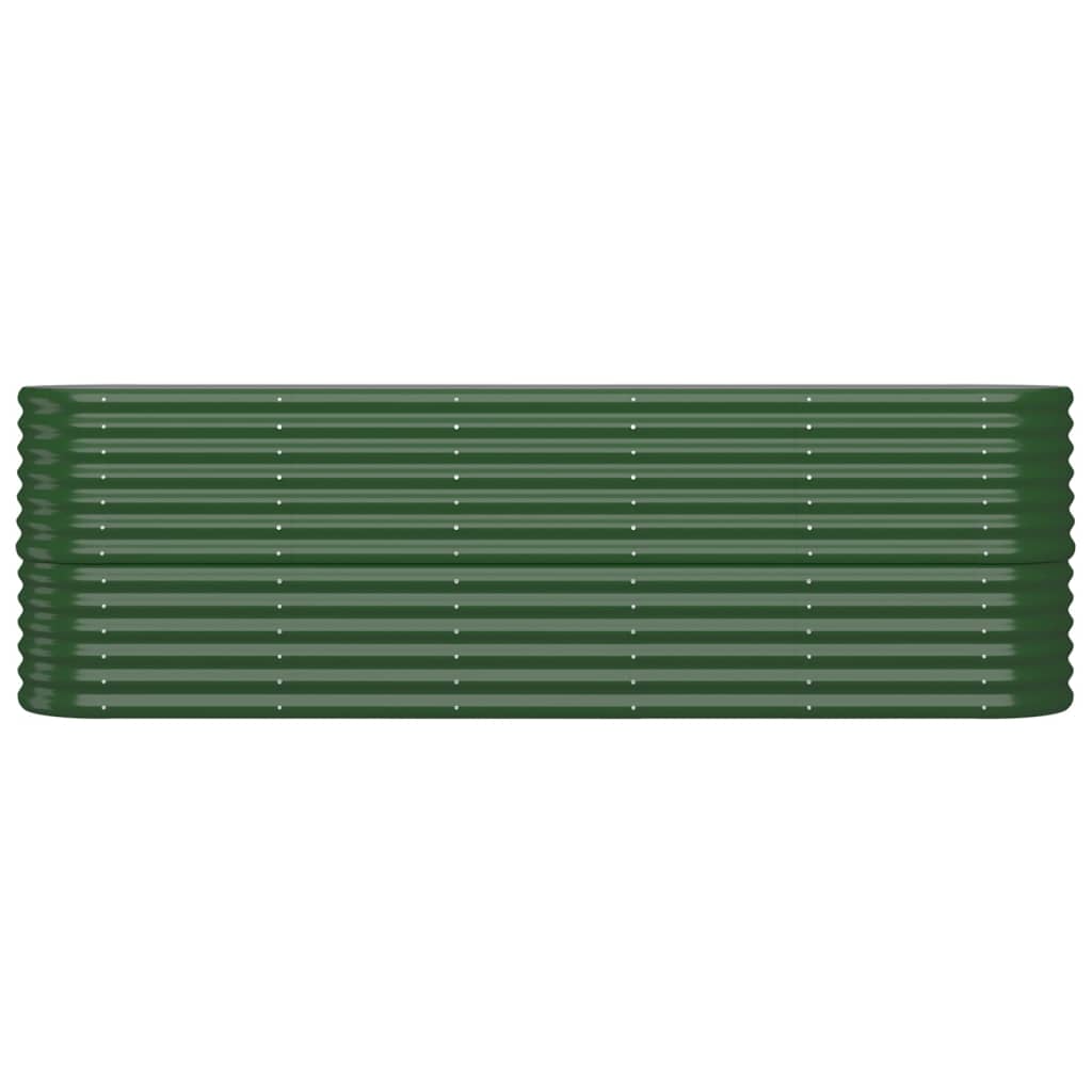 Canteiro elevado jardim 224x40x68 cm aço galvanizado verde