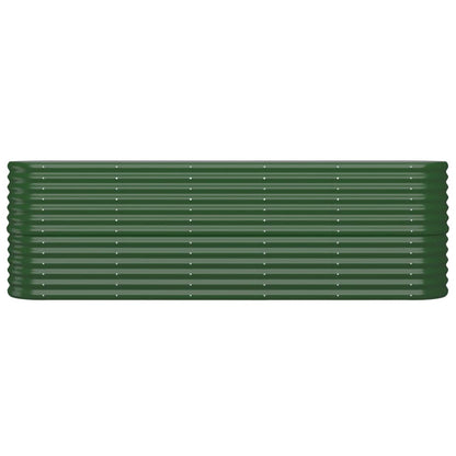 Canteiro elevado jardim 224x40x68 cm aço galvanizado verde