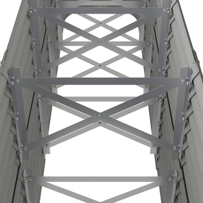 Canteiro elevado jardim 224x40x68cm aço galvanizado cinzento