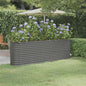 Canteiro elevado jardim 224x40x68cm aço galvanizado cinzento