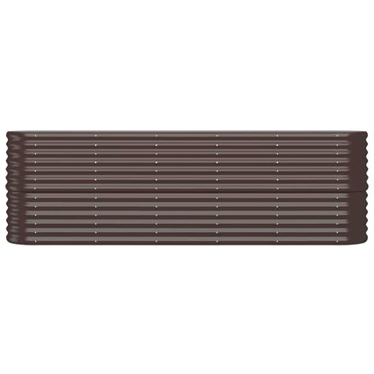 Canteiro elevado jardim 224x40x68cm aço galvanizado castanho