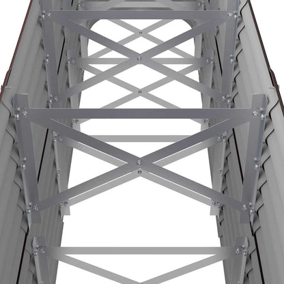 Canteiro elevado jardim 224x40x68cm aço galvanizado castanho