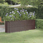 Canteiro elevado jardim 224x40x68cm aço galvanizado castanho